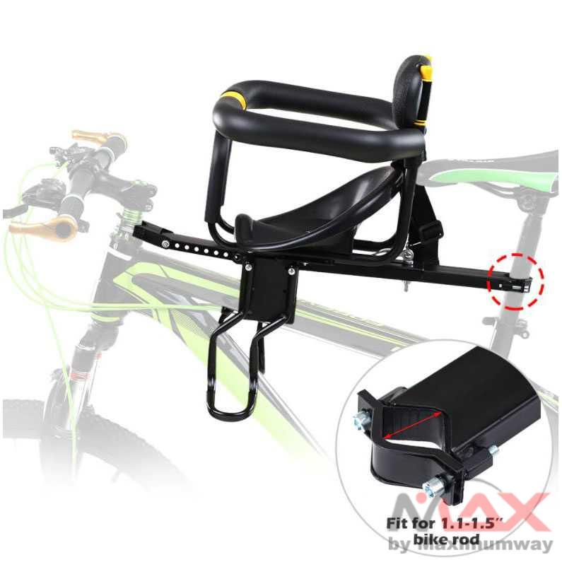 Boncengan Depan Anak Sepeda Universal bisa MTB Sepeda listrik Sepeda mini lipat penopang kuat aman ada seatbelt Lipat Child Safety Front Seat Mountain Bike Children Safety Seat Kid Bicycle Front Chair MTB Baby Safety Seat Backrest Footrest Child Safety