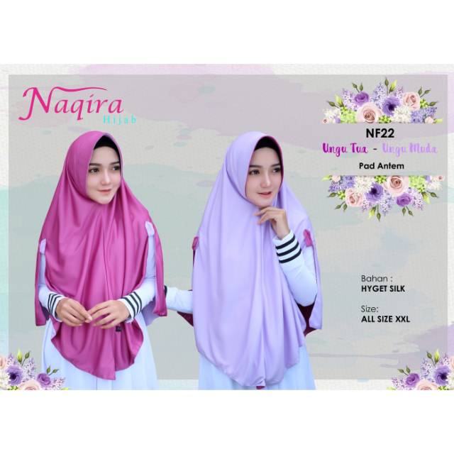 Naqira Hijab NF22 (Ungu tua-Ungu muda)