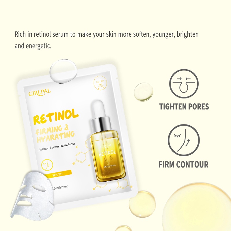 (COD) GIRLPAL -  Retinol Serum Face Sheet Mask Youth / Serum Facial Mask | Masker Wajah