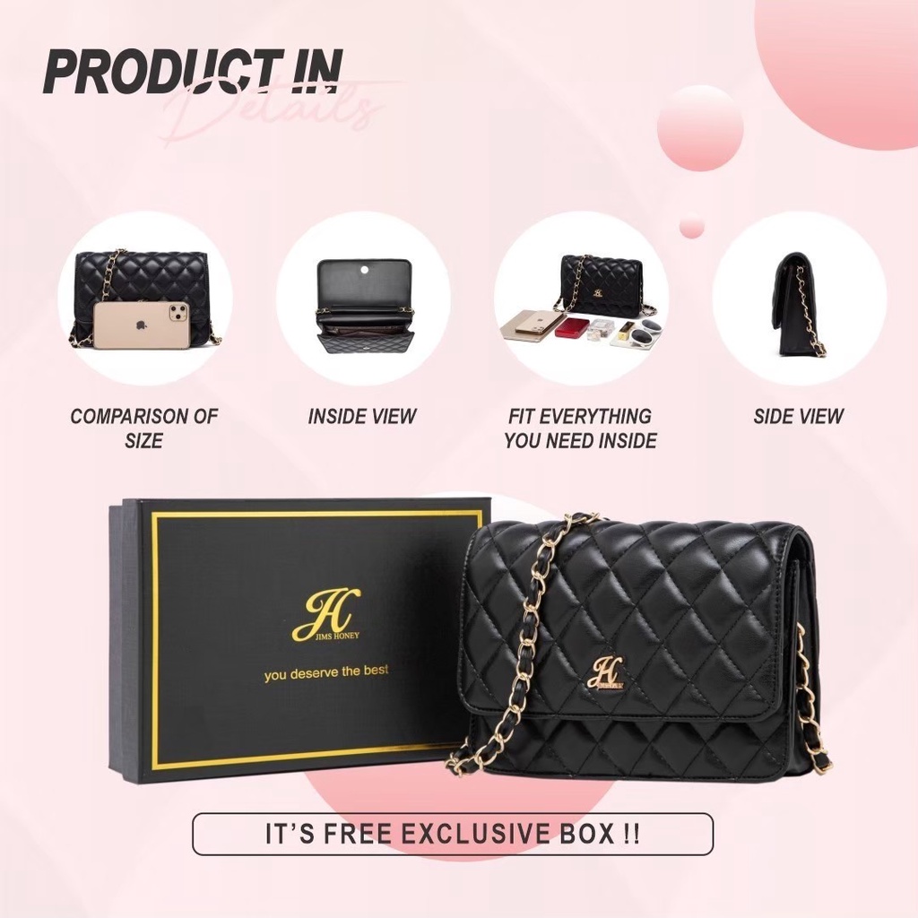 Tas Jims Honey Ella Bag Tas Selempang Slempang Wanita Ibu Ibu Import Korea Terbaru Murah untuk Cewek Pesta Kondangan Elegan Ella Bag Jimshoney