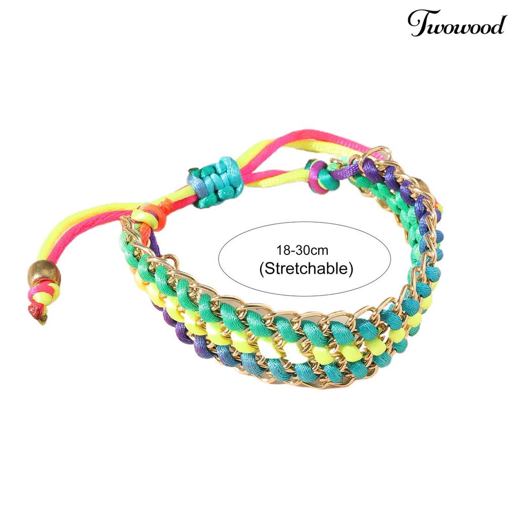 Twowood Strong Rope Universal Unisex Bracelet Alloy Multicolor Handmade Woven Friendship Wristband Jewelry Accessories