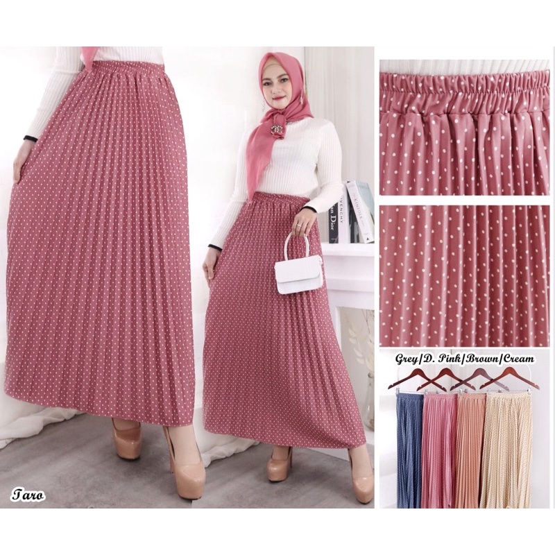 ROK PLISKET MOTIF POLKADOT MINI // ROK MOTIF POLKADOT // ROK PLISKET POLKADOT MINI DEWASA