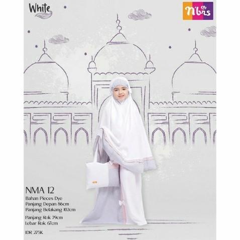 MUKENA ANAK putih polos rukuh katun lucu mukenah cantik nma 012 nibras