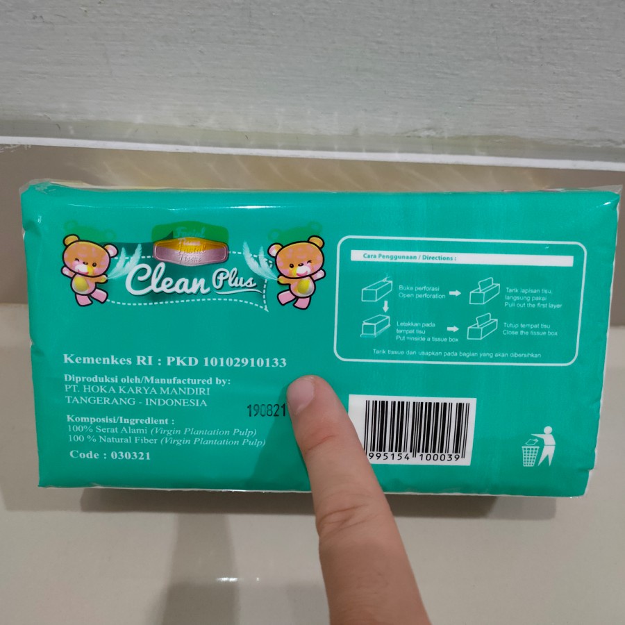 Clean Plus Facial Tissue 2 Ply 180 Sheet Kualitas Tissue NICE-4