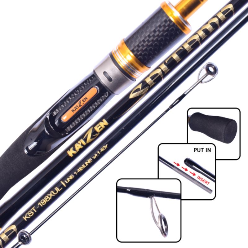 Joran Kaizen Saitama UL XUL 198 cm Solid Tip Carbon Casting Rod Pancing Ultra Light Original