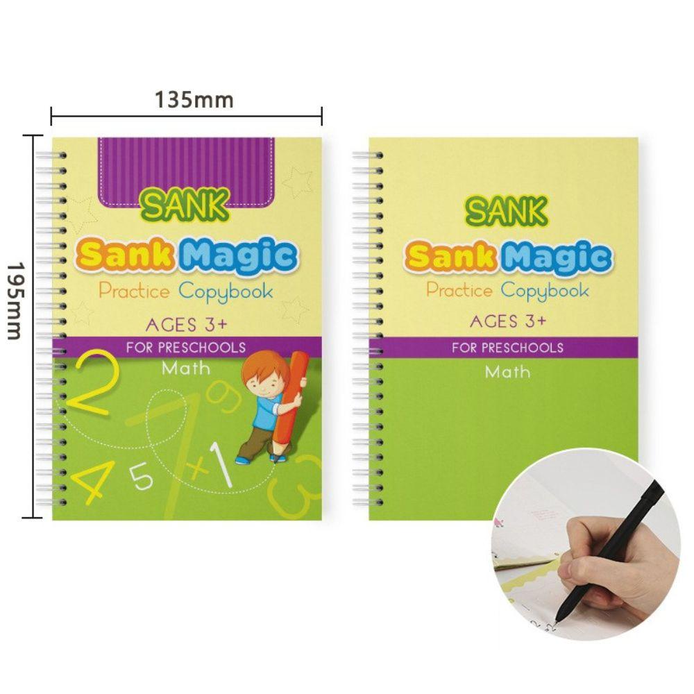 Mxbeauty Buku Latihan Kaligrafi Reusable Kids Enlightenment Digital Math 3D Buku Latihan