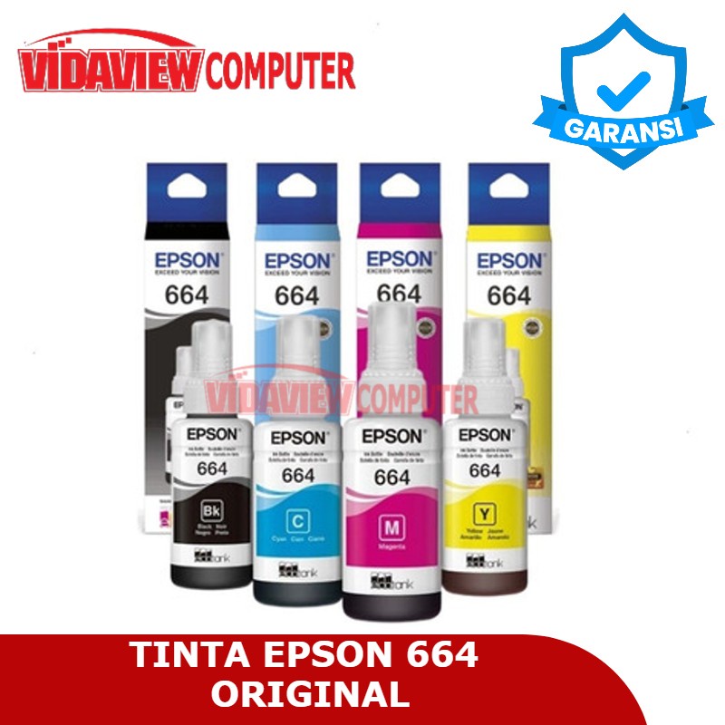 TINTA EPSON 664 70ML ORIGINAL FOR USE PRINTER L100/L110/L120/L121/ L200/L210/L220 L300/L310/L350 L355/L360/L455 L550/L555/L565/L1300