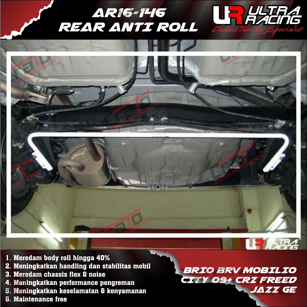 Aksesoris Stabiliser ULTRA RACING Safety Bar - Swaybar - Rear Anti Roll 16MM - Honda Brio BRV Mobili