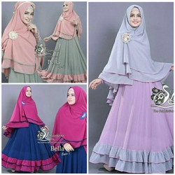 HOPYLOVY - Gamis Wanita Bella Syari 2tones