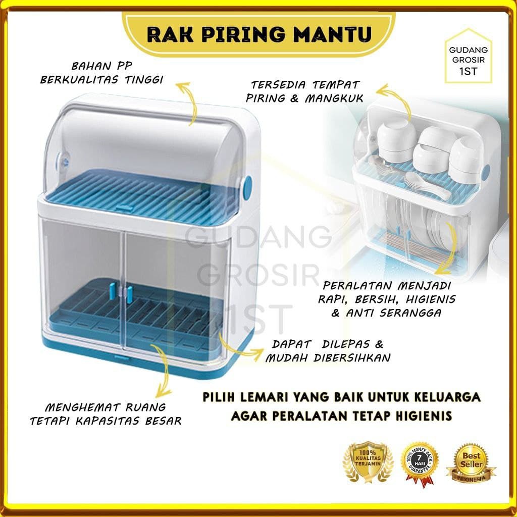 Rak Piring Tutup Anti Serangga Kecoak Multifungsi Lemari Dapur | Rak