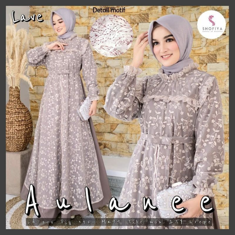 Aulanee Gamis Brokat Premium Ori by Shofiya