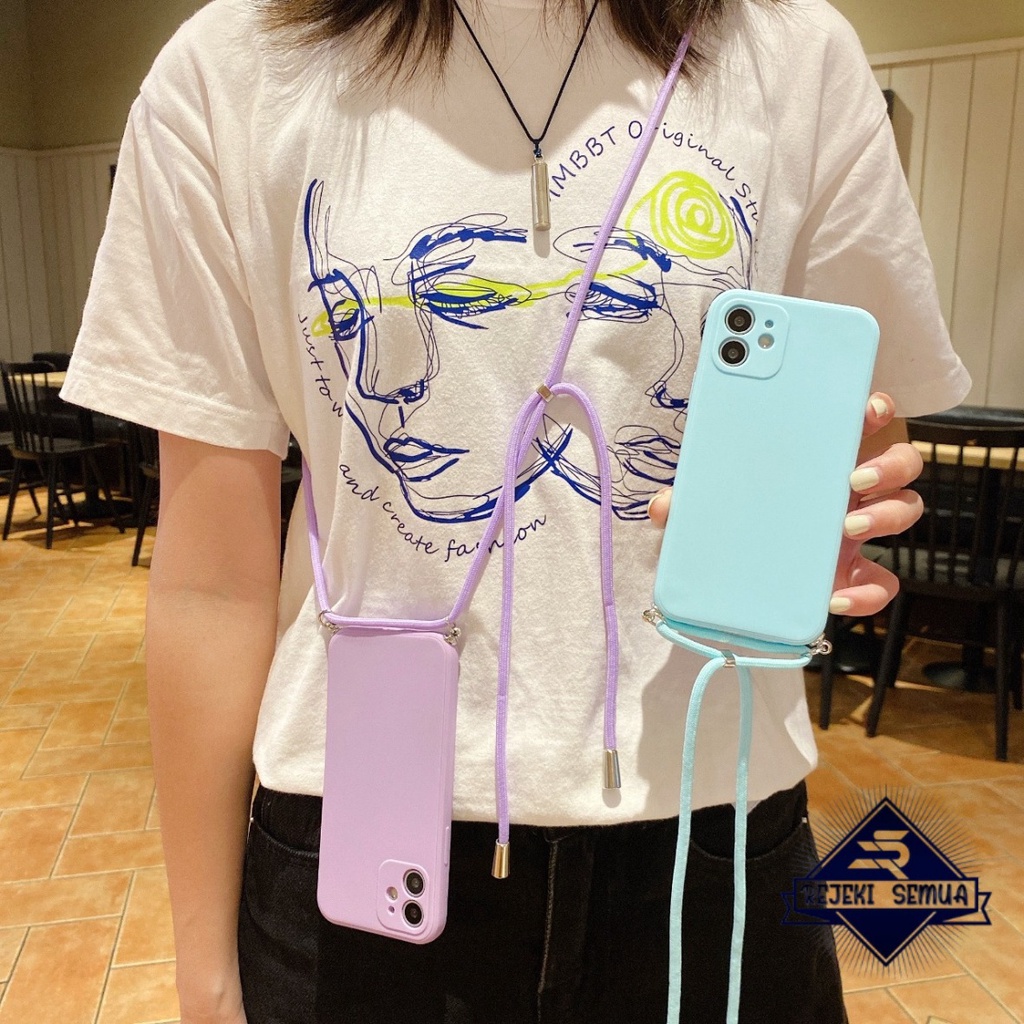 SOFTCASE SLINGCASE TALI LANYARD MACARON PELINDUNG KAMERA XIAOMI REDMI K40 K40 PRO POCO M3 3 4A 4X 5A