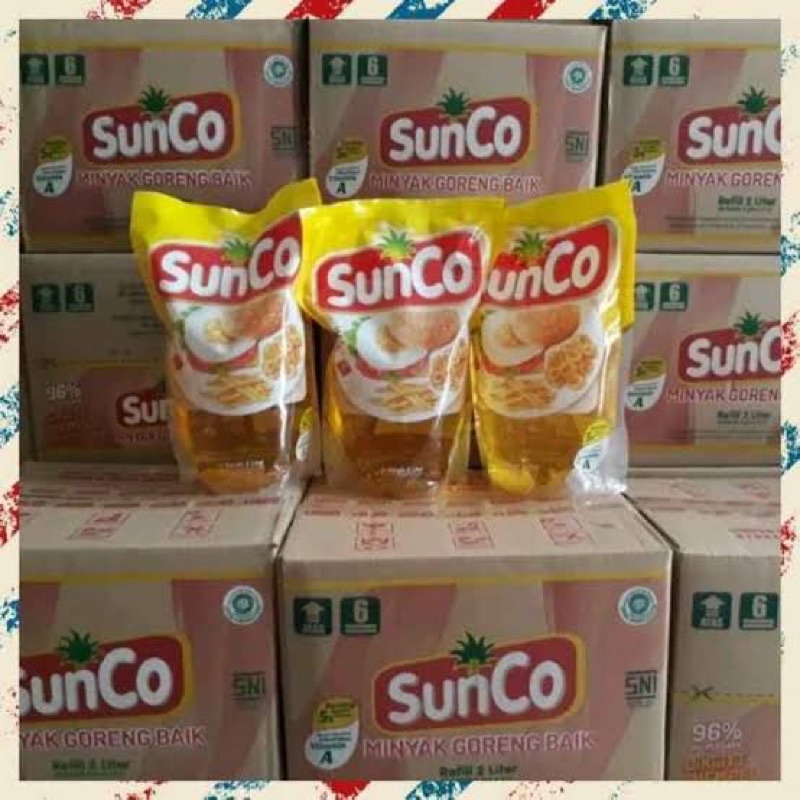 Minyak Goreng Sunco 2 liter Dus isi 6 pouch / Minyak Goreng Sunco 2l dus 6 / sunco 2l refill