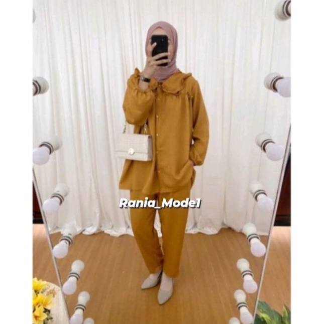 PREMIUM CRINKLE / STELAN RENDA POLOS WANITA CRINKLE / ONE SET POLOS DAYANA-1