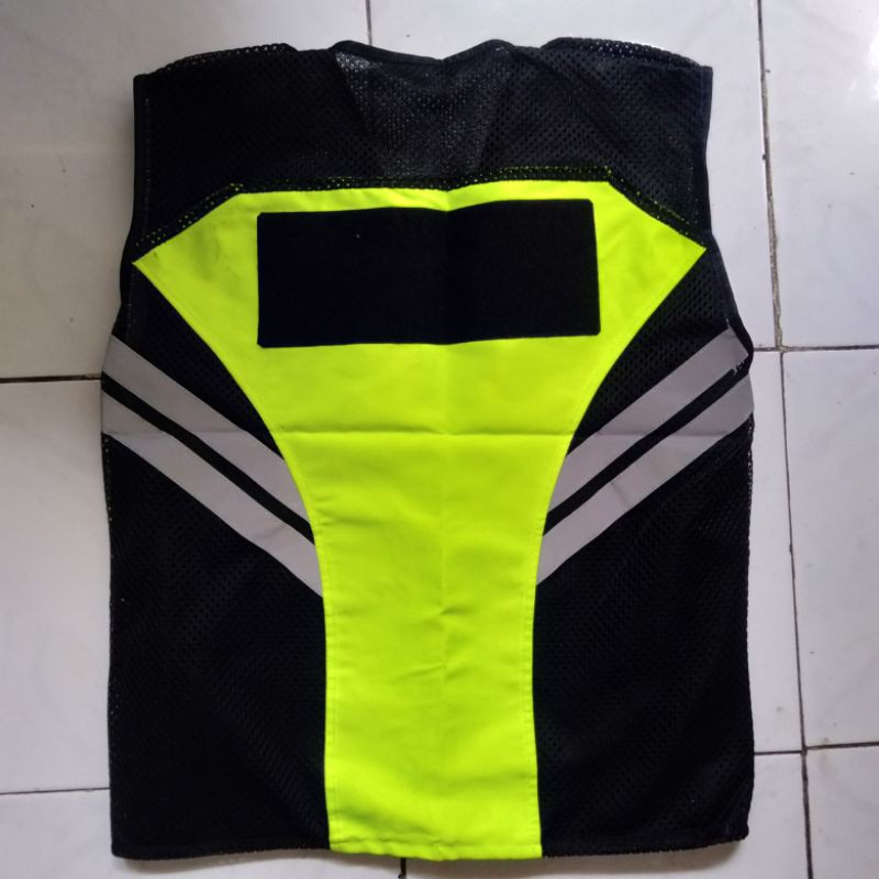 ROMPI SAFETY HIJAU STABILO HITAM BAHAN TASLAN FREE LOGO K3 BENDERA