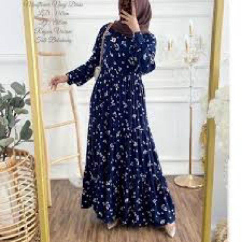 [ COD ] GARANSI TERMURAH Belani Dress | Gamis Maxy Maxi Polos Remaja Outfit Muslim Wanita   TSABITA ZULIA MAXI DRESS RAYON BUNGA MOTIF
