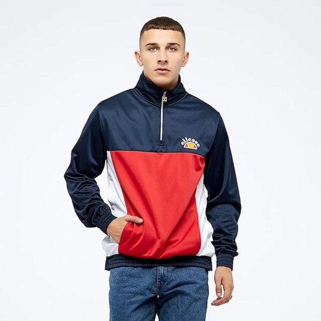 Ellesse Vetica Half Zip Tracktop Jacket in Navy/White Original