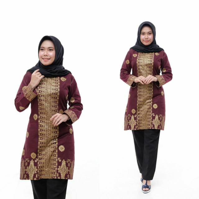 TUNIK BATIK ATASAN WANITA BAHAN KATUN PRADA BAJU MUSLIM TUNIK BATIK ATASAN WANITA BAHAN KATUN PRADA BAJU MUSLIM