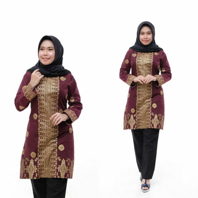  TUNIK  BATIK  ATASAN WANITA BAHAN KATUN PRADA BAJU  MUSLIM 