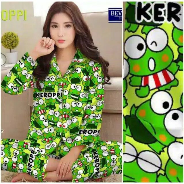 blinqshop baju tidur piyama PP,CP KEROPI