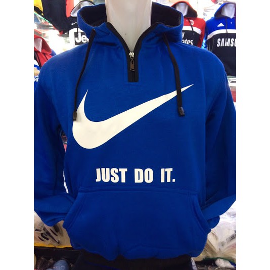 JAKET HOODIE WANITA NIKE BIRU HALF SLETING / TAS GYM