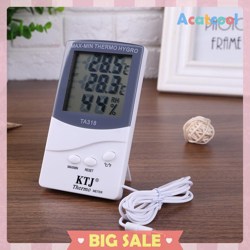 TA318 Indoor Outdoor Digital LCD Thermometer Hygrometer Humidity Meter