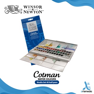 Cat Air Winsor & Newton Cotman 45 Half Pan Watercolor Studio Set