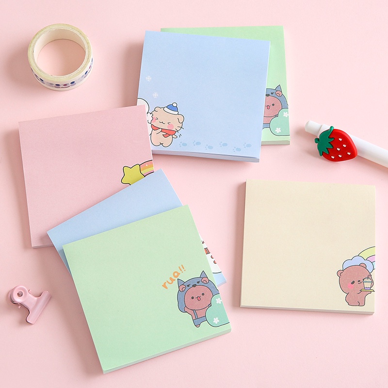 100 Lembar Memo Paper Bentuk Kartun Pasangan Lucu