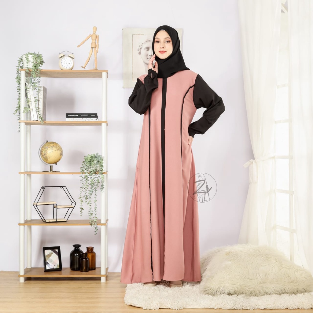 NAIMA RGW DAN DANIA ZR DRESS MUSLIM BAJU WANITA MUSLIMAH OOTD FASHION HIJAB HIJABERS POLOS ITYCREPE KATUN MURAH ECER GROSIR TERBARU