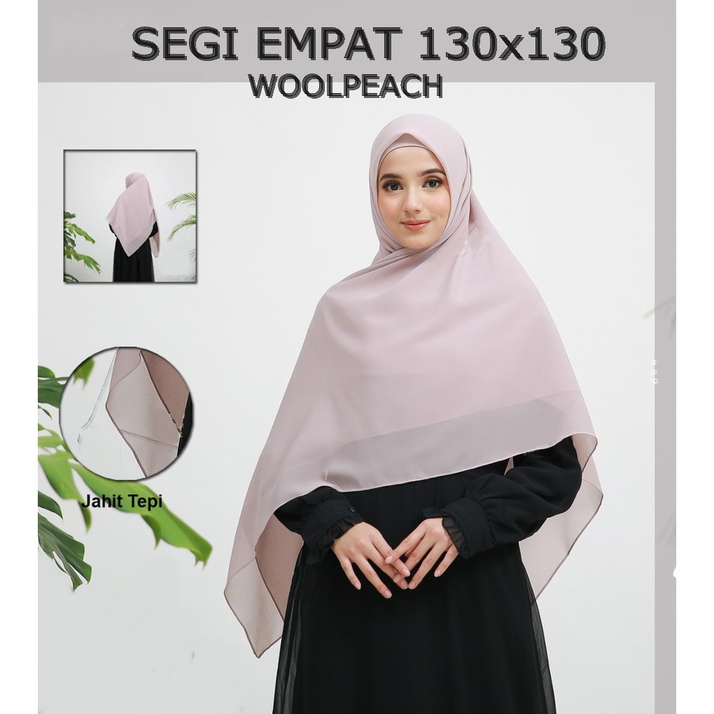 Hijab Segi Empat Syari 130x130cm Wolfis Premium