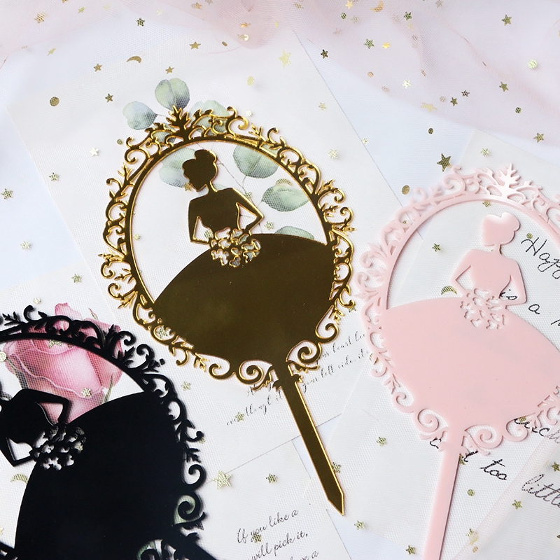 Ins Topper Kue Desain Princess Bahan Akrilik Untuk Dekorasi Pesta Ulang Tahun