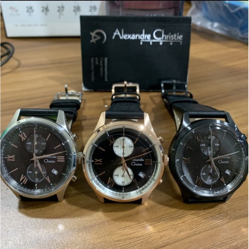 Jam Alexandre Christie Cowok AC 6575 | AC6575 kulit original