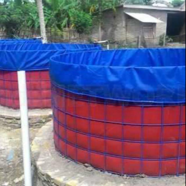 Terpal kolam bulat D3 T1,2 PVC ORCHID plus keni pembuangan murah