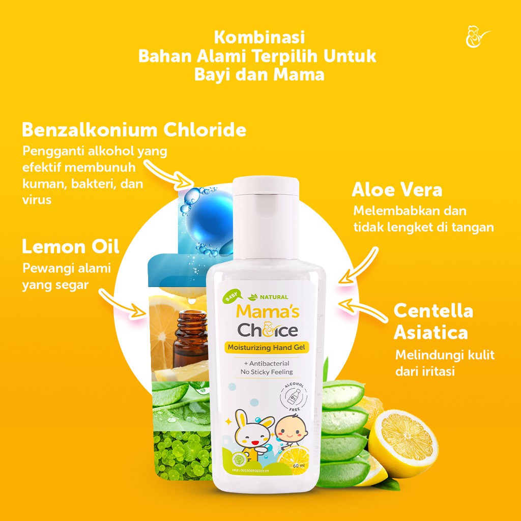 Mama's Choice Moisturizing Hand Gel / Hand Sanitizer / Pembersih Antiseptik untuk Bayi - 60ml