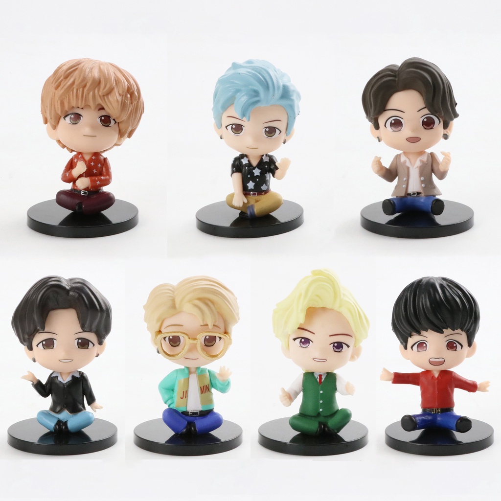 Mainan Boneka Mini Figure Karakter KPOP BTS Bangtan Boys Untuk Hadiah Ulang Tahun