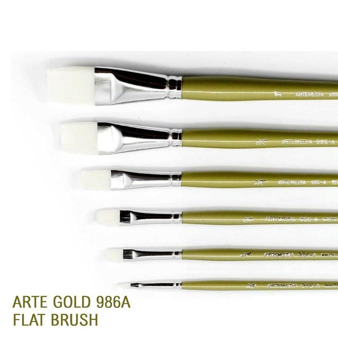 

+++++] ARTEMEDIA GOLD SHORT FLAT BRUSH 986A