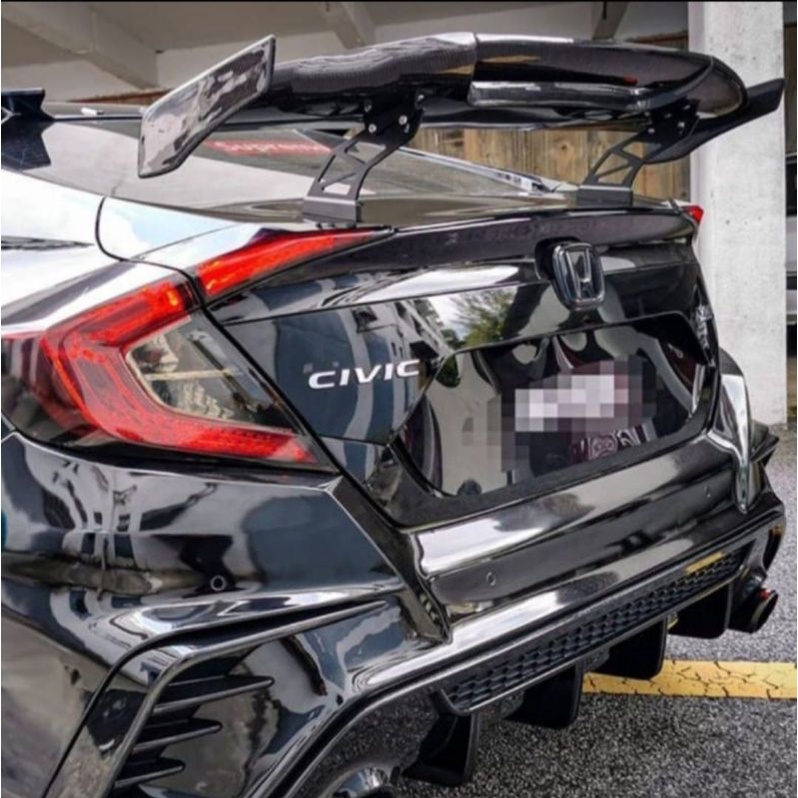 Gt wing civic turbo sedan black glossy