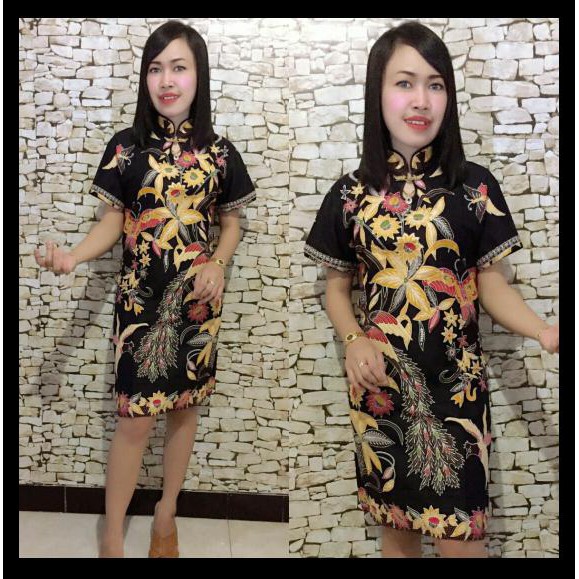 Terbaru Blouse / Dress Batik Cheongsam Rambat