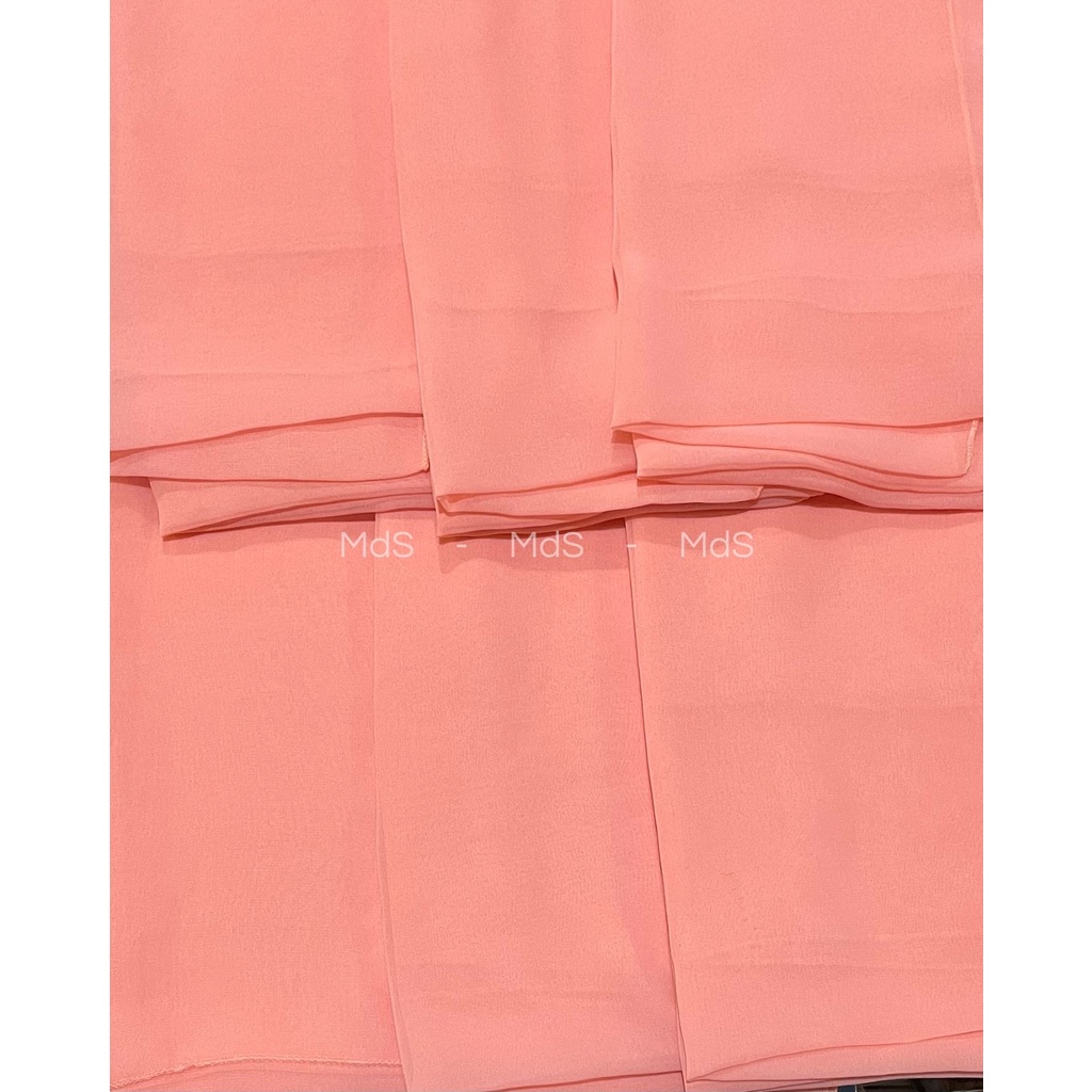 Selendang Crep Bali Panjang 2,5 Meter-Peach