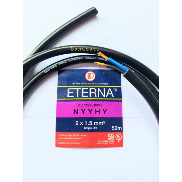 Jual Kabel Eterna Nyyhy 2x1 5 Eterna Serabut 2x1 5 Hitam Shopee