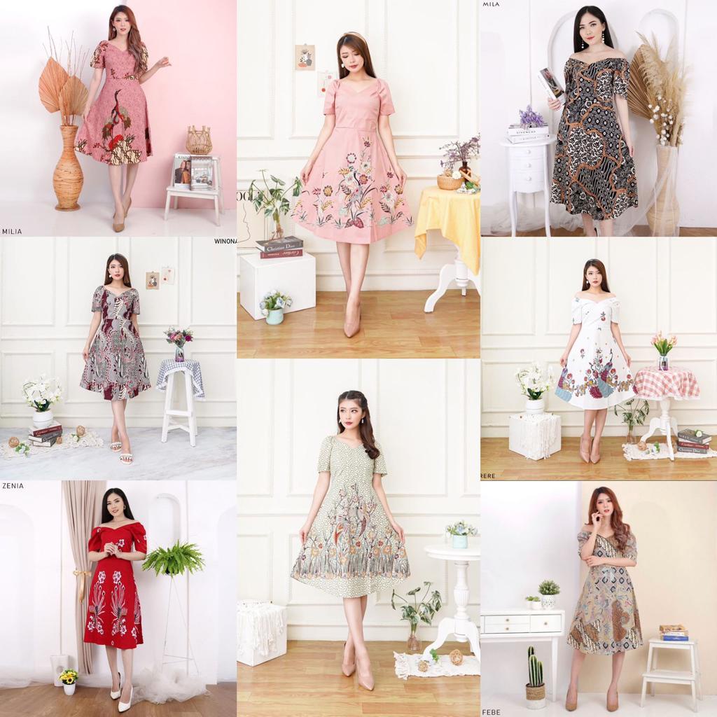 MENDY DRESS SUPER JUMBO - Dress Batik Jumbo Wanita Terusan Wanita 135 / 307 / 306 / MIX