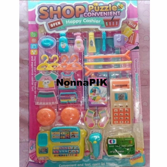 SHOP PUZZLE CONVENIENT - Mainan Anak Edukasi Kasir keranjang Baju