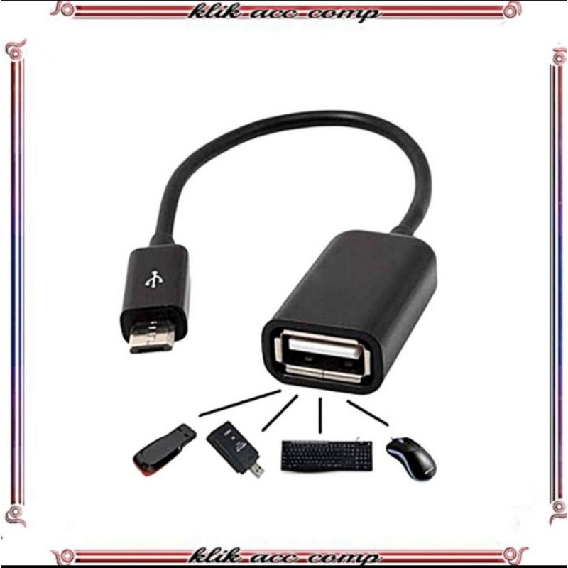 OTG Micro To Usb Fimale Usb 2.0 Hitam / Kabel OTG Micro Android