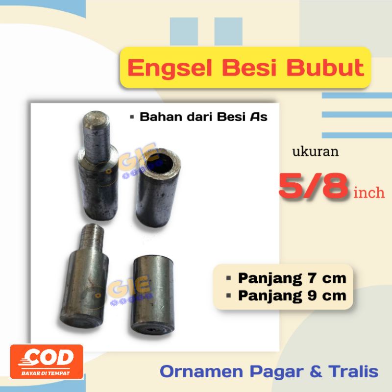 Engsel Bubut Besi 5/8 inch engsel pagar besi 5/8 inch