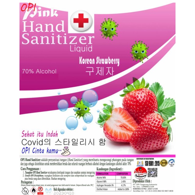 Hand sanitizer 5 liter cair strowbery matikan kuman
