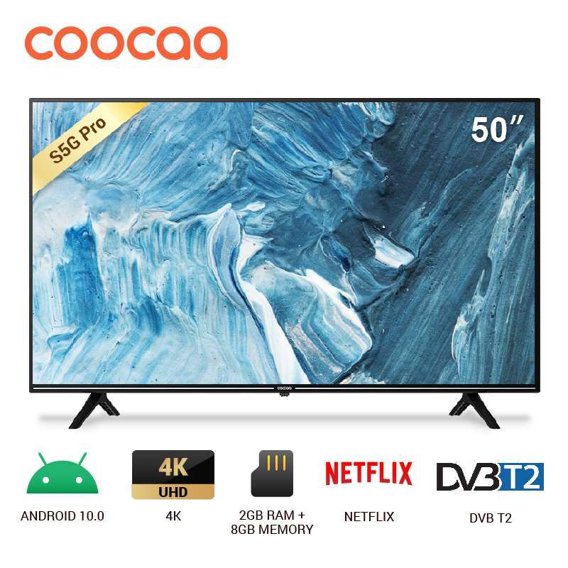 COOCAA TV 50 inch Android 10.0 - Digital TV - 4K UHD - Smart TV (COOCAA 50S5G PRO)