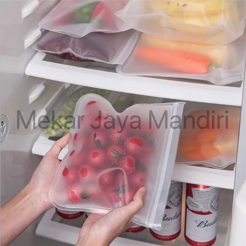 Plastik Kulkas Penyimpanan Reusable Ziplock Quality Material EVA Berbahan Tebal Menjaga Kulitas Makanan Segar Plastic Storage Fridge