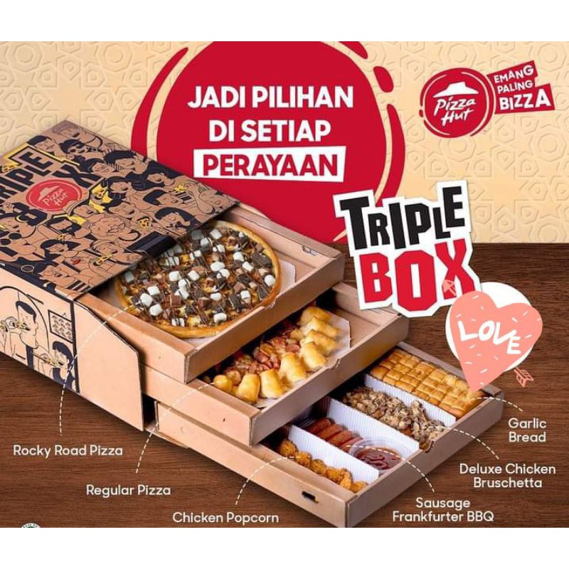 Jual L1mo Pizza 1m Pizza Hut Triple Box Only Instan Sameday Indonesia Shopee Indonesia