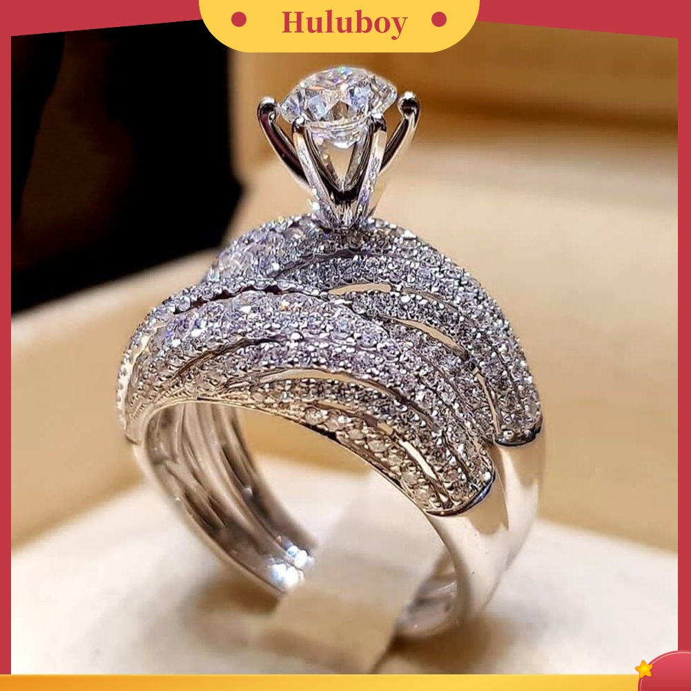 Hu Hu Hu Hu Hu Alat Bantu Pasang Kacamata♡ Cincin Wanita Hias Berlian Imitasi Gaya Vintage Menarik Untuk Pernikahanpestahadiah