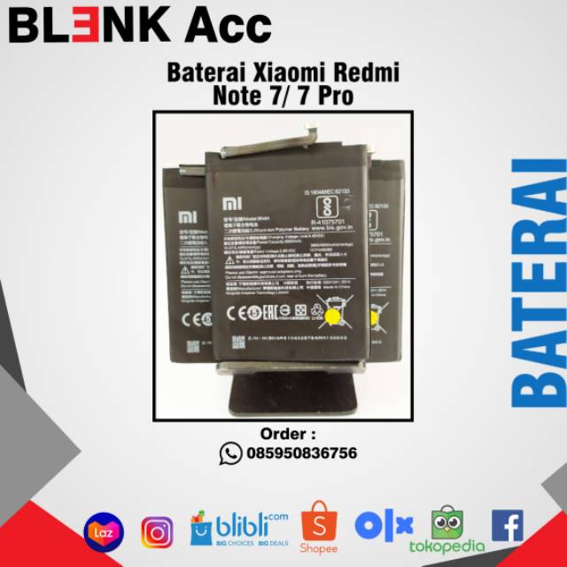 Battery Baterai Xiaomi Redmi Note 7/ 7 Pro BN4A Kualitas Original